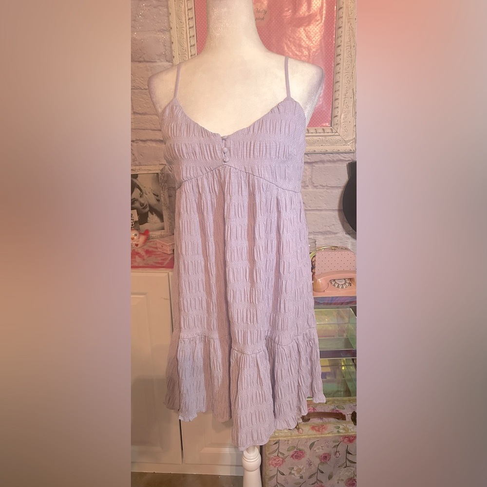 Carly Lavender Gingham Dress in Lavender